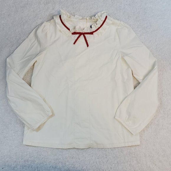 Janie And Jack Ruffle Neck Top Long-sleeve